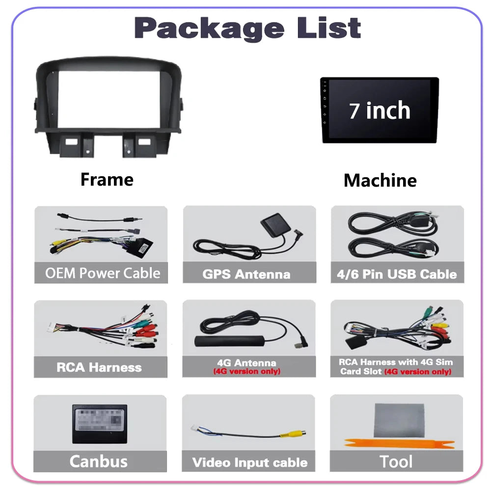 Android 16 CarPlay Car Radio For Chevrolet Cruze 2008 2009 2010 2011 - 2014 Auto Multimedi