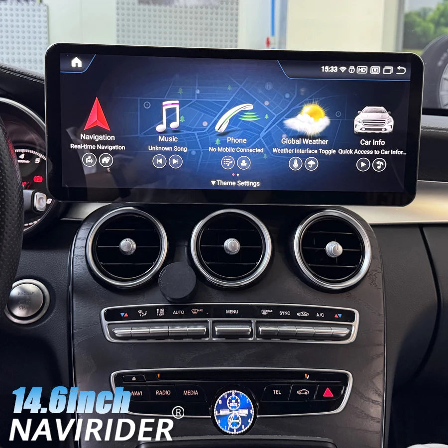 14.6" Ultra-thin Screen Android For Mercedes Benz C Class W205 GLC X253 C180 C200 C220 C30