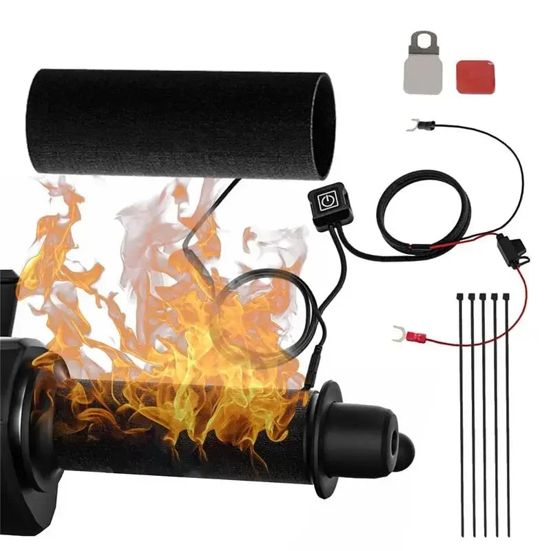 Winter Motorcycle Electric Heating Handle Grip 12V Intelligent Heated Handlebar Grip Cover With  - Automotive LED Light