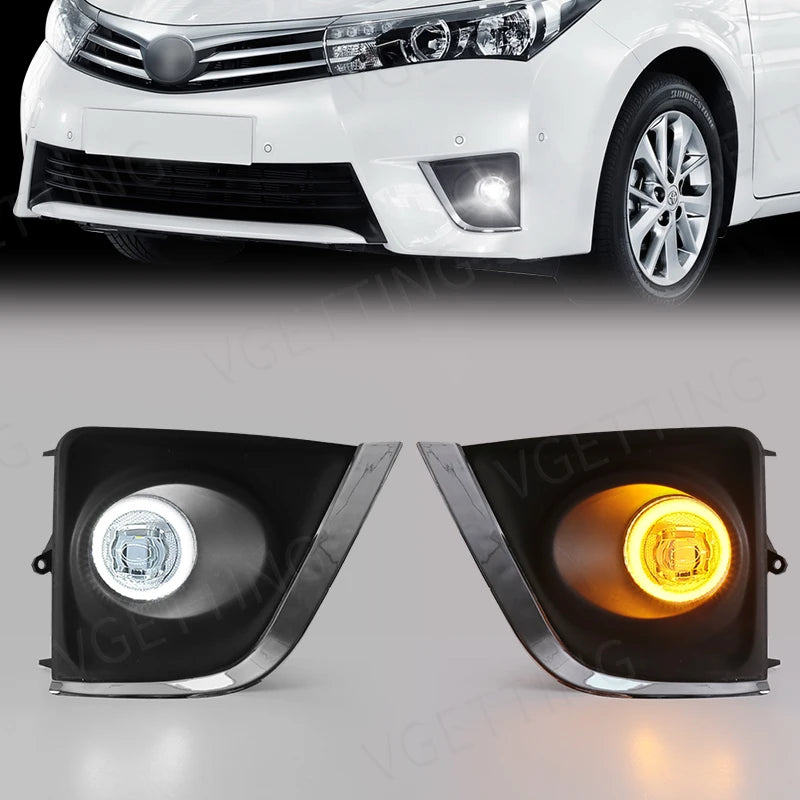 For Toyota Corolla Altis 2014 2015 2016 Fog Lights Lamp LED DRL Daytime Running Assembly W | AUTOKITSHOP