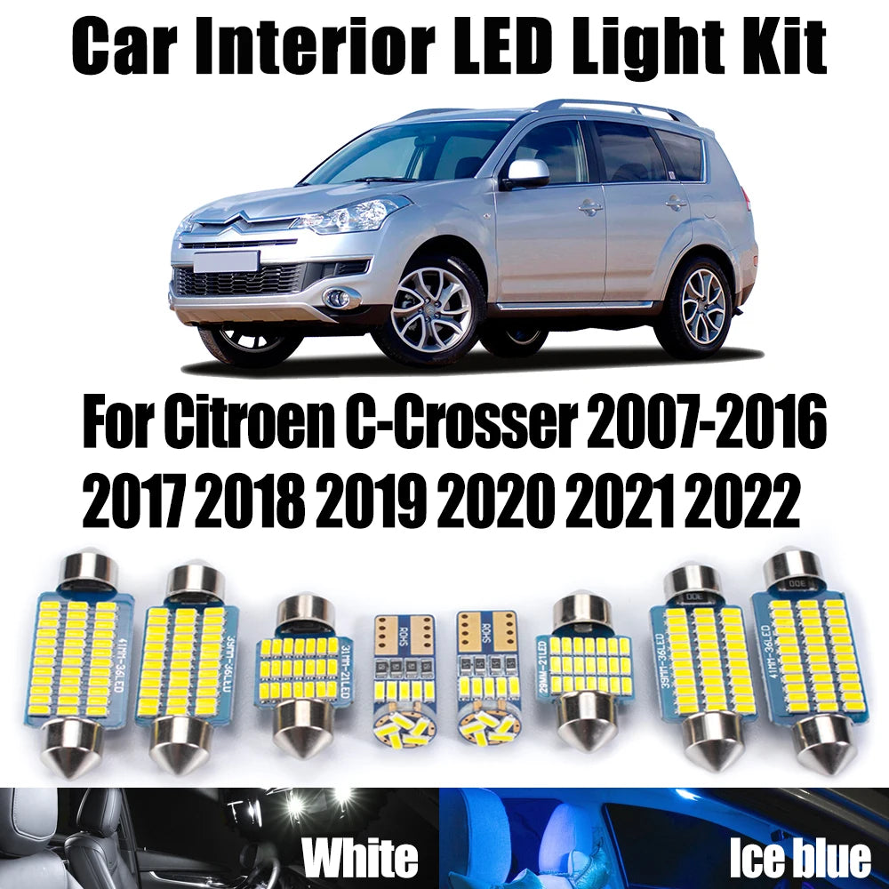 10-Piece LED Interior Light Kit for 2007-2018 - Canbus Error-Free Interior Bulbs