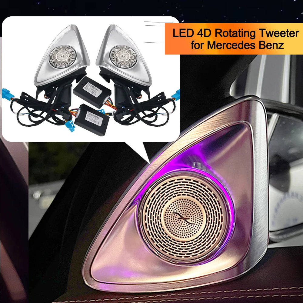 RGB 4D Rotating Tweeter Speaker for Mercedes W167 X254 X253 - RGB LED Ambient Speaker Car Interior Light