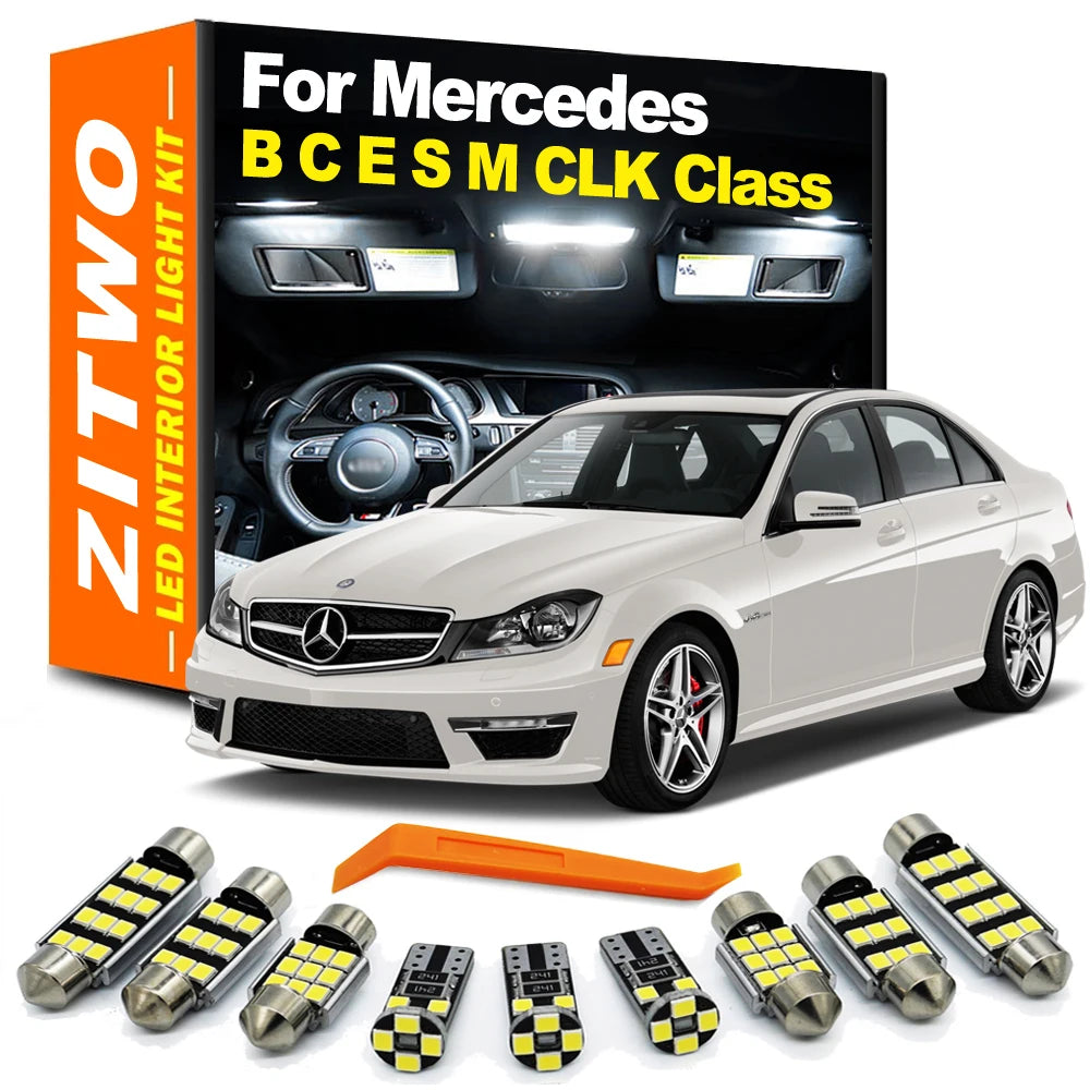 Full Car Bulb Interior LED Light Kit For Mercedes Benz C E S Class W202 W203 W204 S203 S204 W210 W211 W212  S211 S212 W220 W221