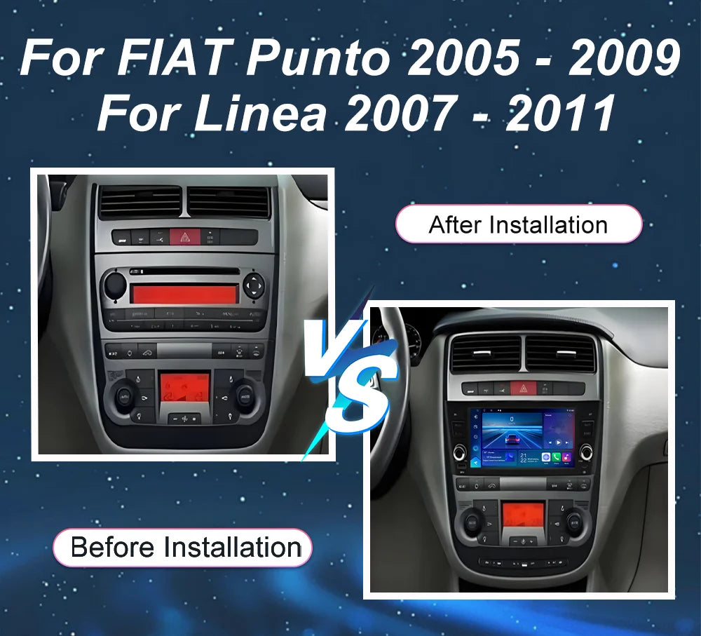 Car Radio Android 16 For FIAT Punto 2005-2009 For Linea 2007-2011 Stereo Head Unit Multime