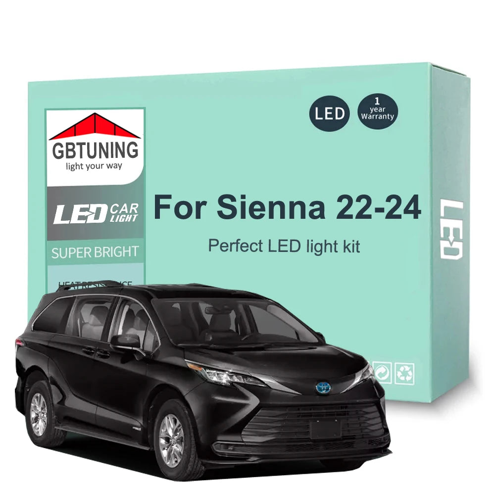 17-Piece LED Interior Light Kit for Toyota Sienna Hybrid - Canbus Error-Free Bulbs | AUTOKITSHOP