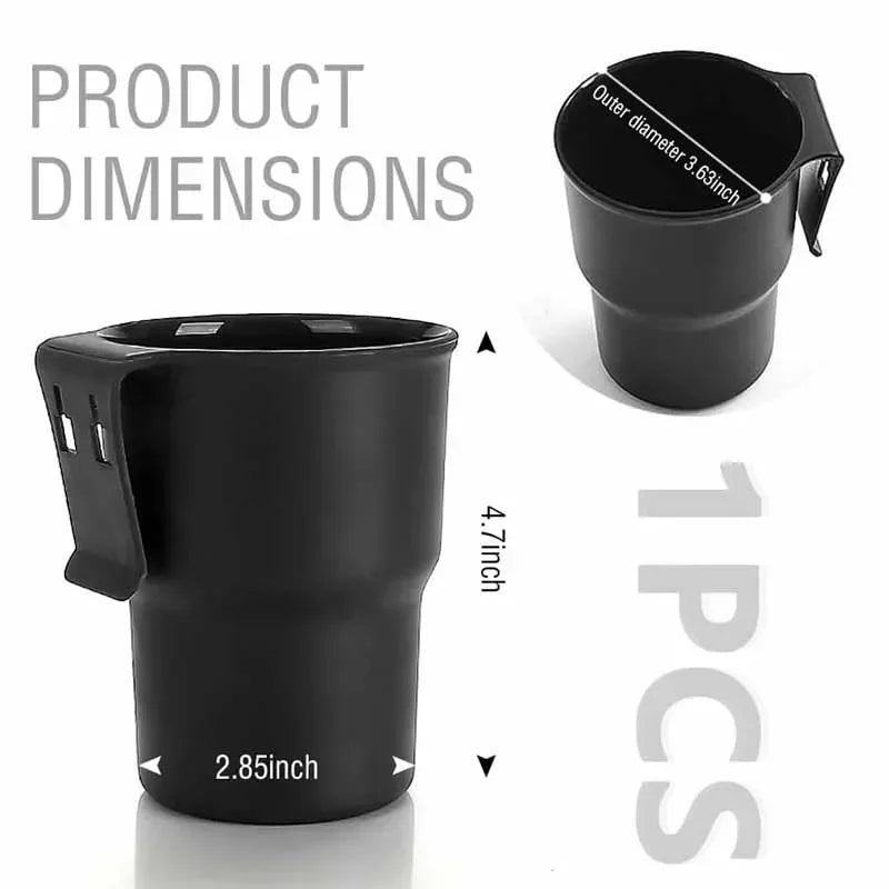 Car Water Cup Holder 2 in 1 Beverage Holder Trash Can Mobile Phone Holder Air Outlet Chair Back  - Automotive LED Light