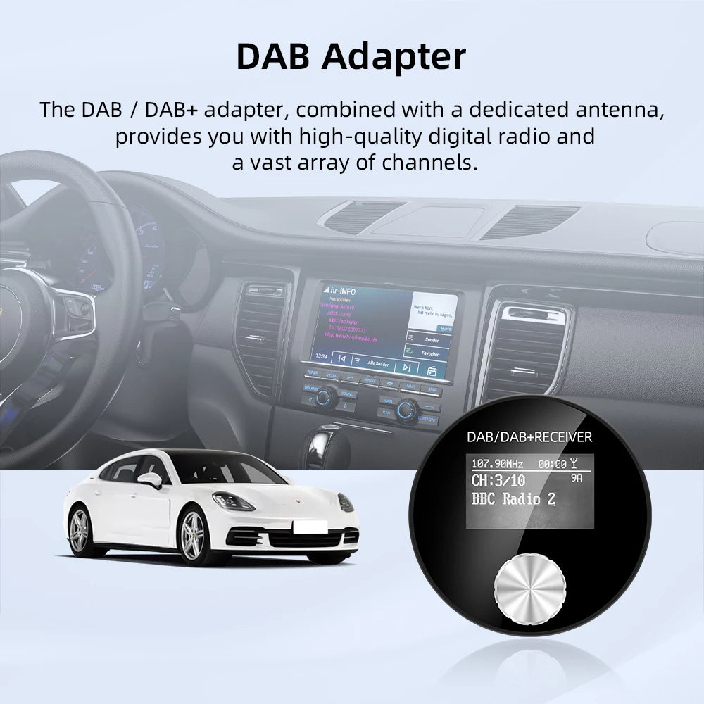 Car DAB/DAB+ Radio Adapter Portable DAB Digital Radio FM Transmitter Music Receiver Unlimi