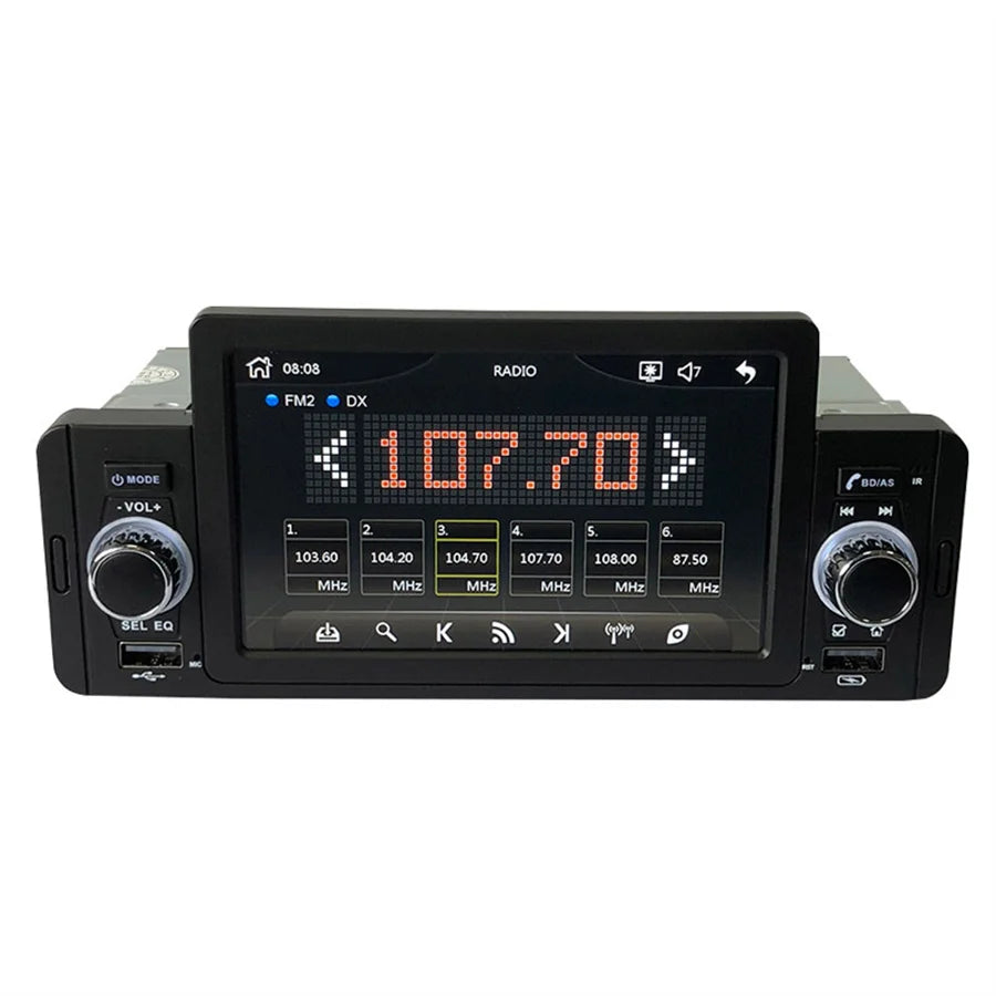 5" Touch Screen Single 1 Din Vintage Car Dash Radio Stereo Bluetooth MP5 Player
