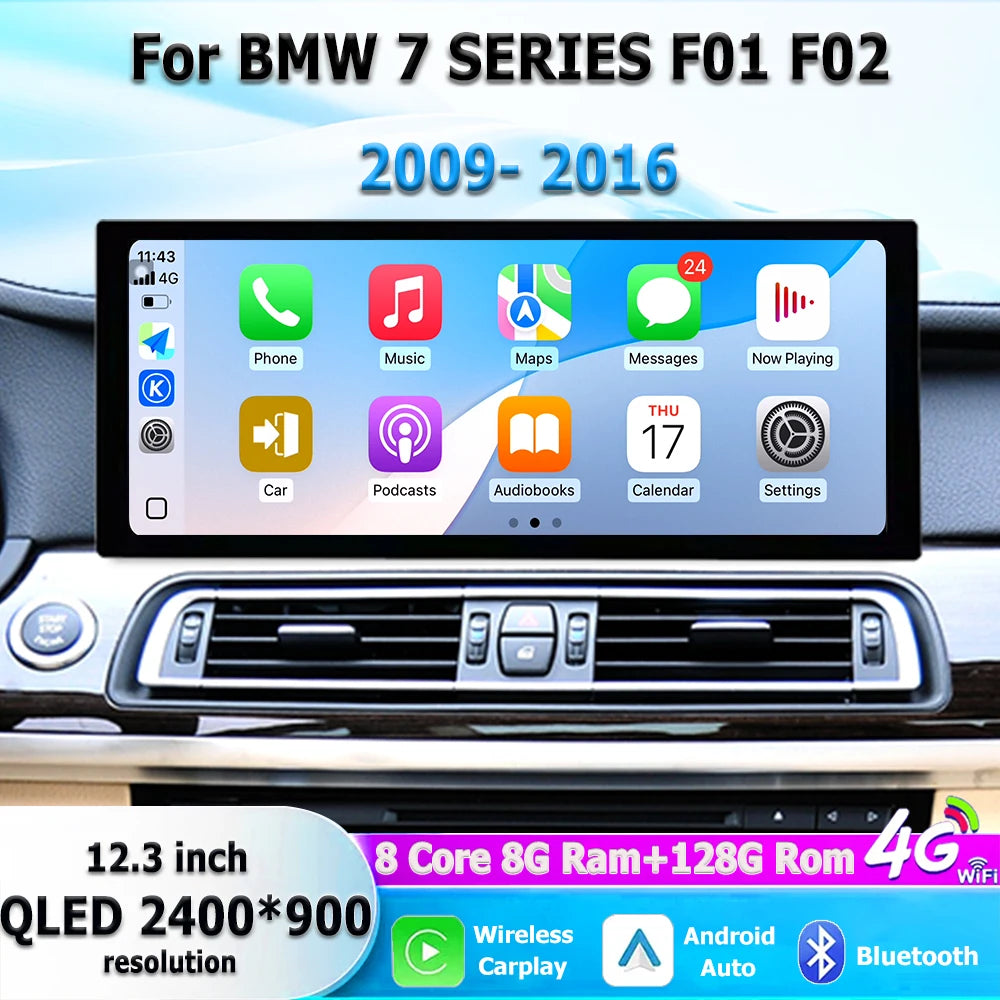 Car Video Multimedia Android 16 Carplay For BMW 7 SERIES F01 F02 2009 - 2018 CIC NBT Syste