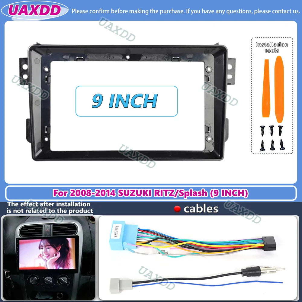 9 Inch Car Radio Fascia Frame Adapter For SUZUKI Splash Ritz OPEL Agila 2008-2014 Stereo C