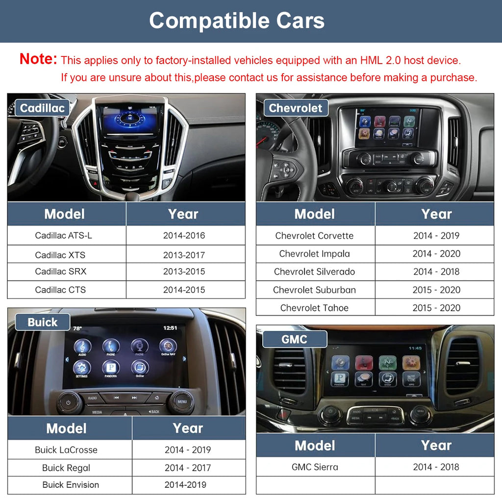Wireless CarPlay and Android Auto Adapter for 2014-2018 Chevrolet Silverado/GMC Sierra Mod
