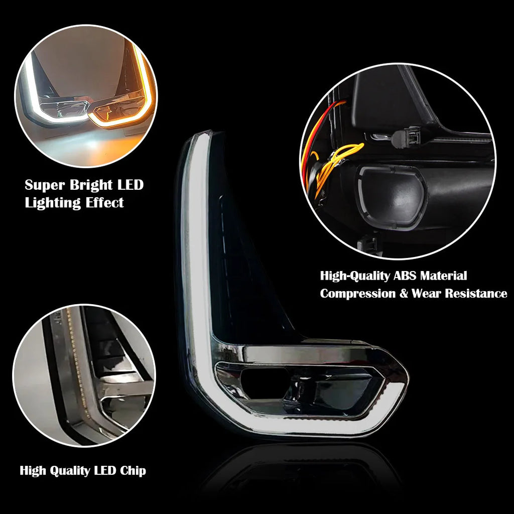 For Toyota Hilux Revo 2020 2021 Led DRL Fog Lamp Daytime Running Light Day Bumper Driving  | AUTOKITSHOP