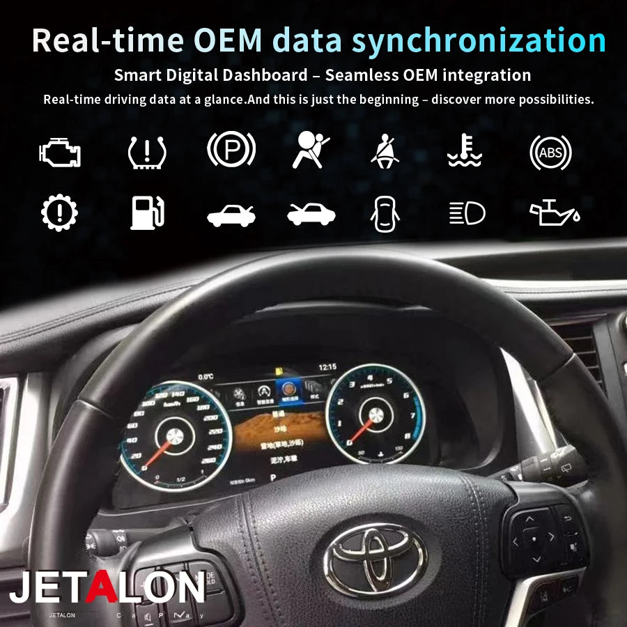 12.3inch Car Cluster Instrument Screen For Toyota Highlander 2015-2019 Crown Kulger Gxl Di