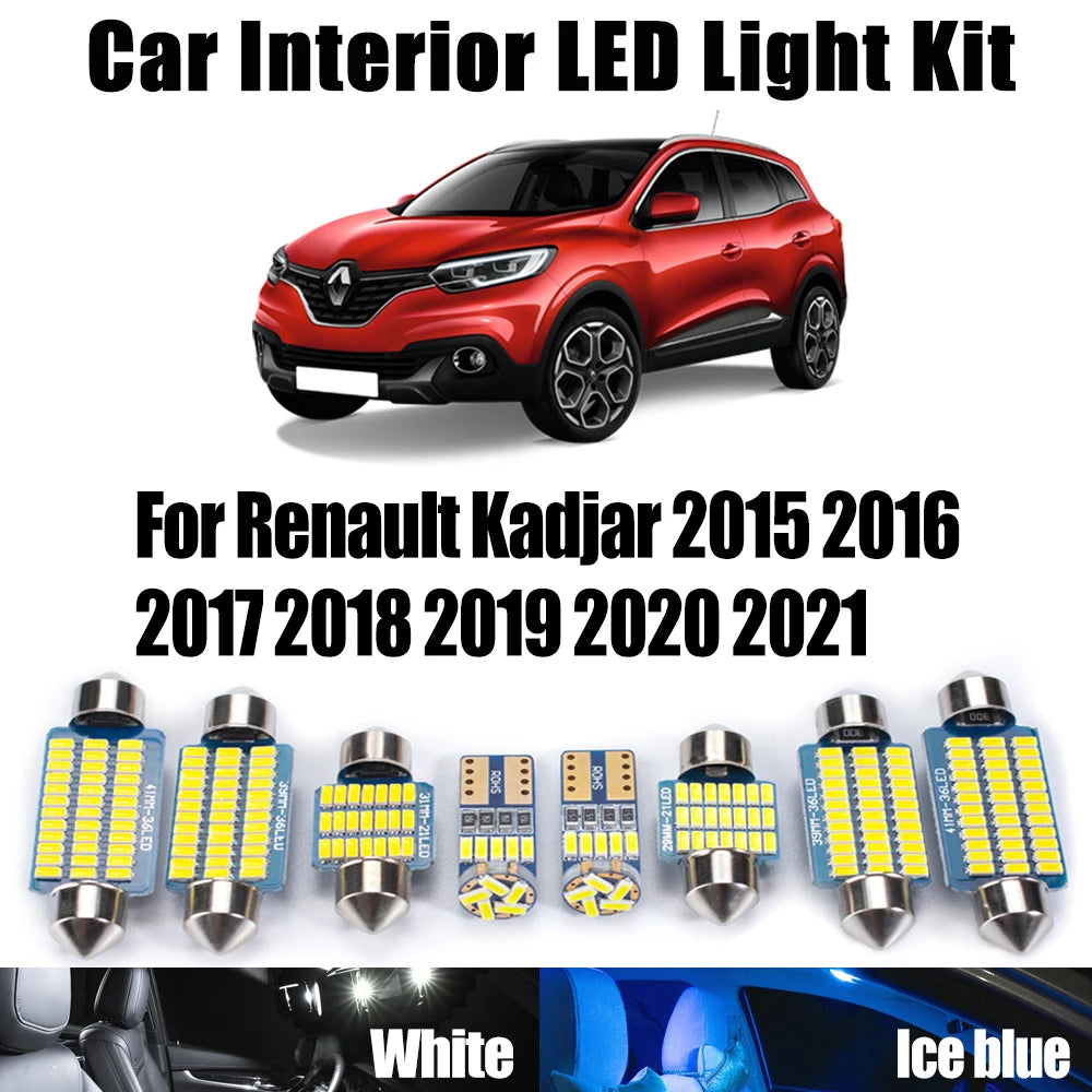 14-Piece LED Interior Light Kit for Renault - Canbus Error-Free Interior Bulbs