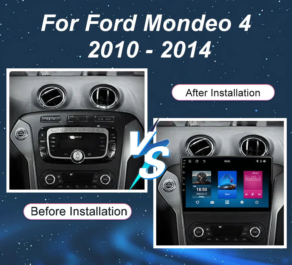 Car Android 16 GPS Navigation Carplay For Ford Mondeo 4 2010 - 2014 Auto Radio Stereo Mult