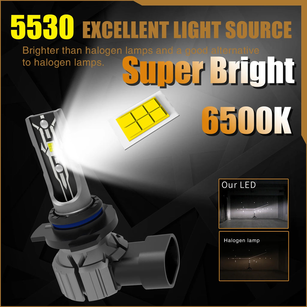 HIR2 Led Headlight Canbus No Error 9012 Car Bulb High Power 6000K White Light Diode Lamp 1
