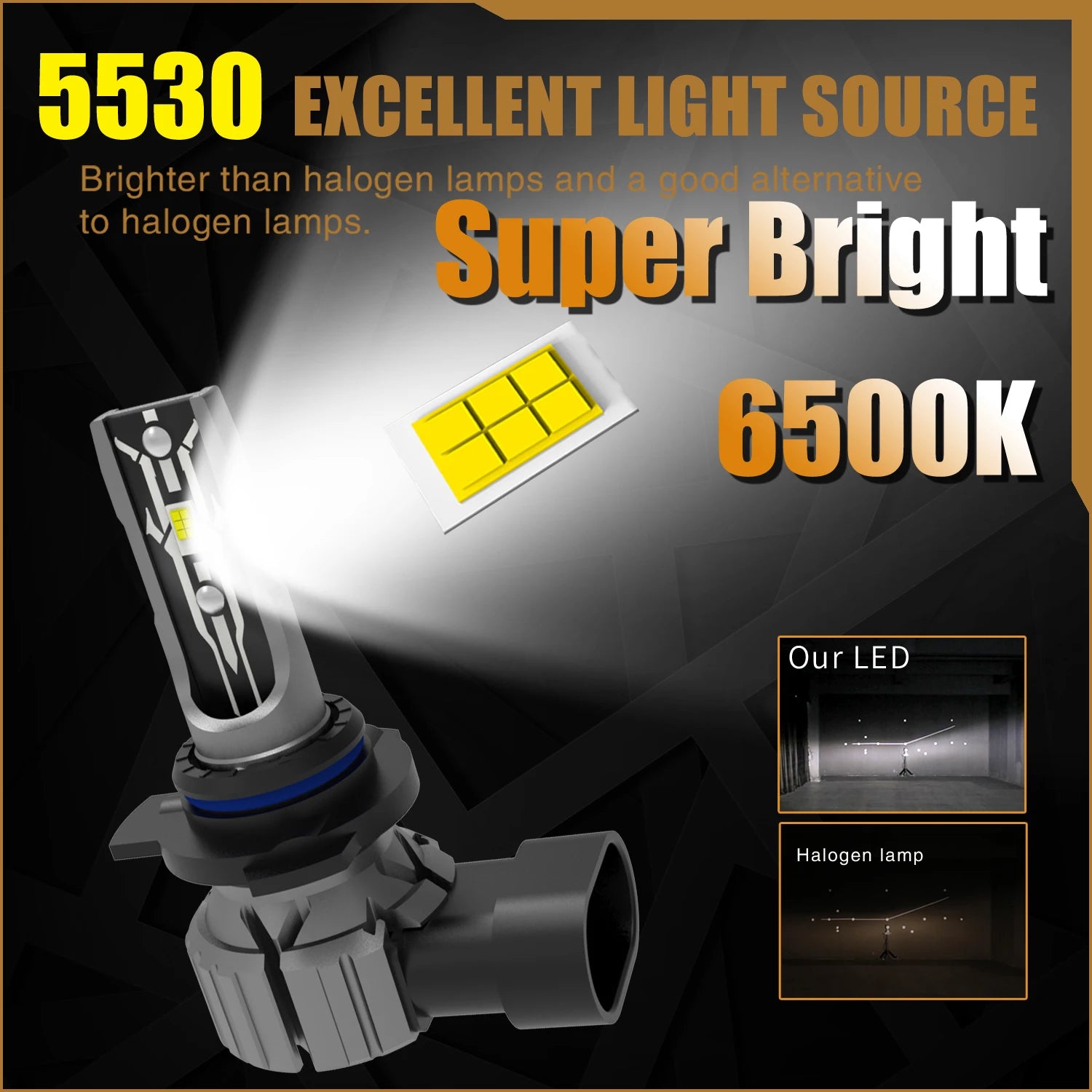 HIR2 Led Headlight Canbus No Error 9012 Car Bulb High Power 6000K White Light Diode Lamp 1
