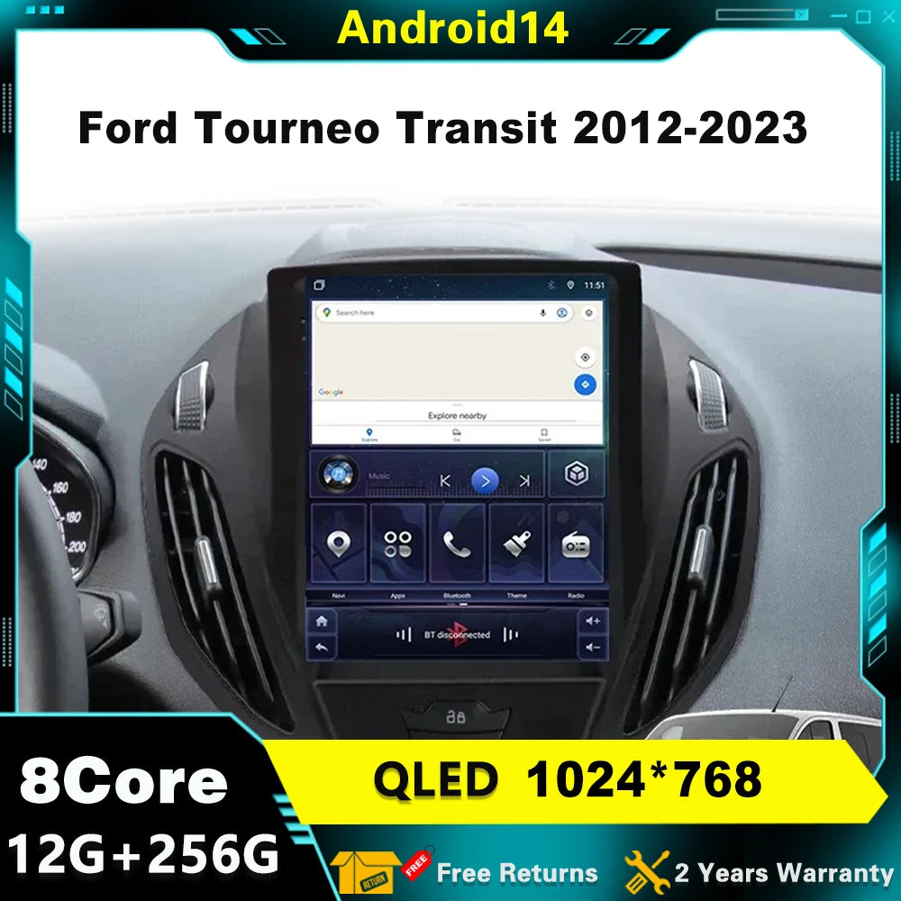 For Ford Tourneo Transit 2012-2023 Android 14 Navigation Android Auto Stereo Multimedia Pl