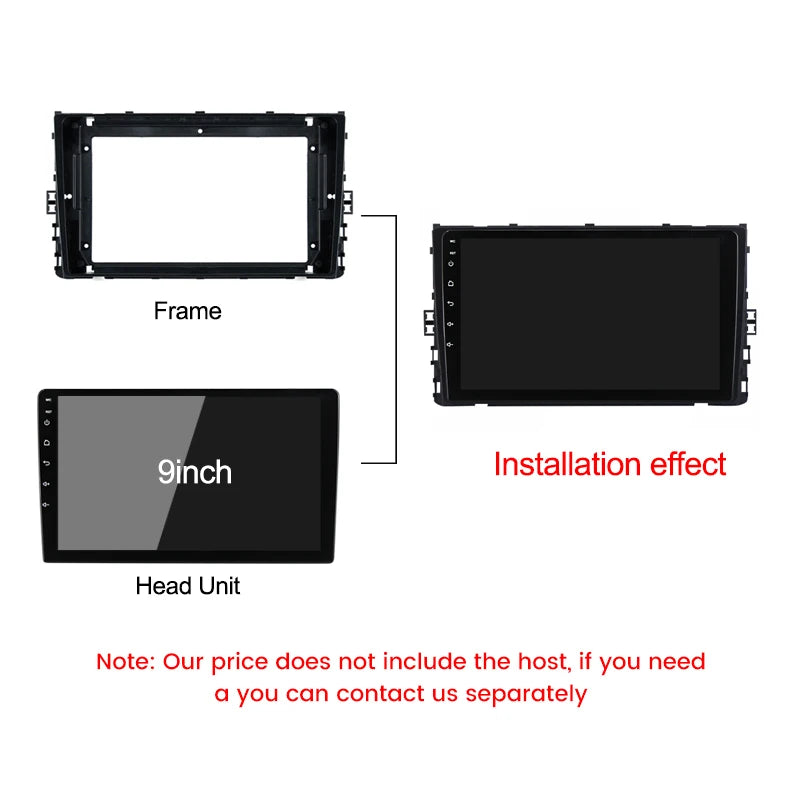 2 Din Car Radio Frame for VW Volkswagen MQB POLO VI Jetta MK7 T6 Bora 9" Dvd Gps Mp5 Andro | AUTOKITSHOP