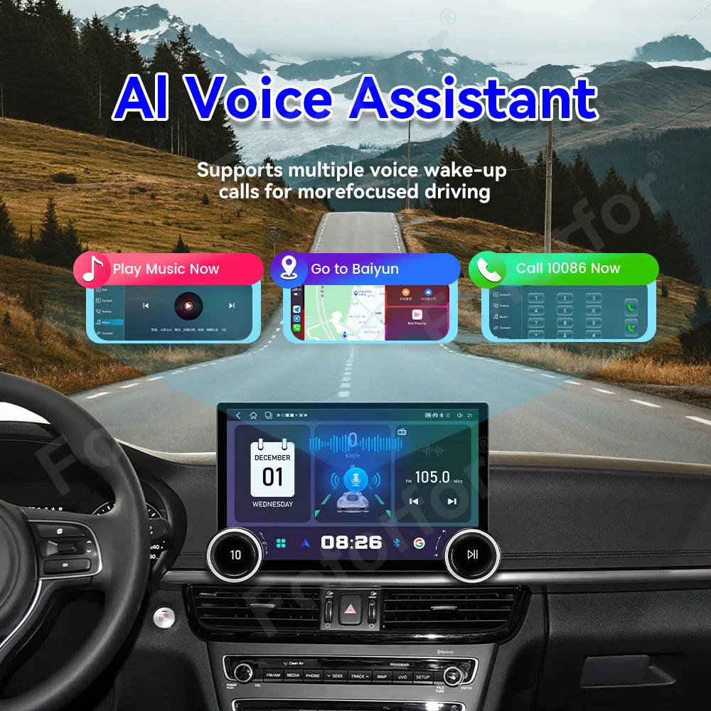 Ultra Large 11.5 Inch Android 15 HD Touch Wireless CarPlay Android Auto GPS Navigation Rad