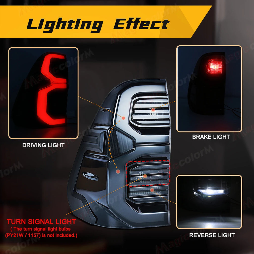 RGB APP Control Car Tail Lamps For Toyota Hilux Revo 2015 2016 2017 - 2022 2023 2024 Rear  | AUTOKITSHOP