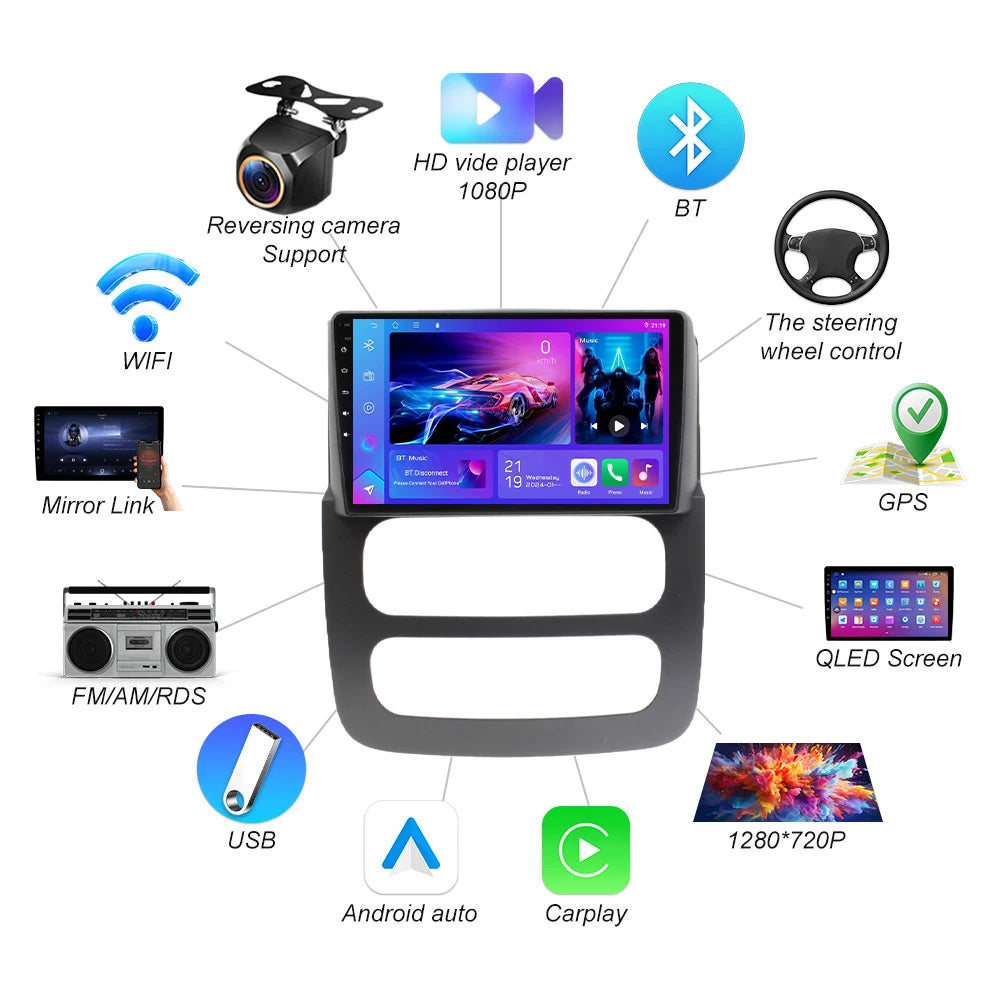 Car Radio Carplay For Dodge Ram 3 Dr Dh 2001-2006 Multimedia Video Player Android 16 Auto  | AUTOKITSHOP