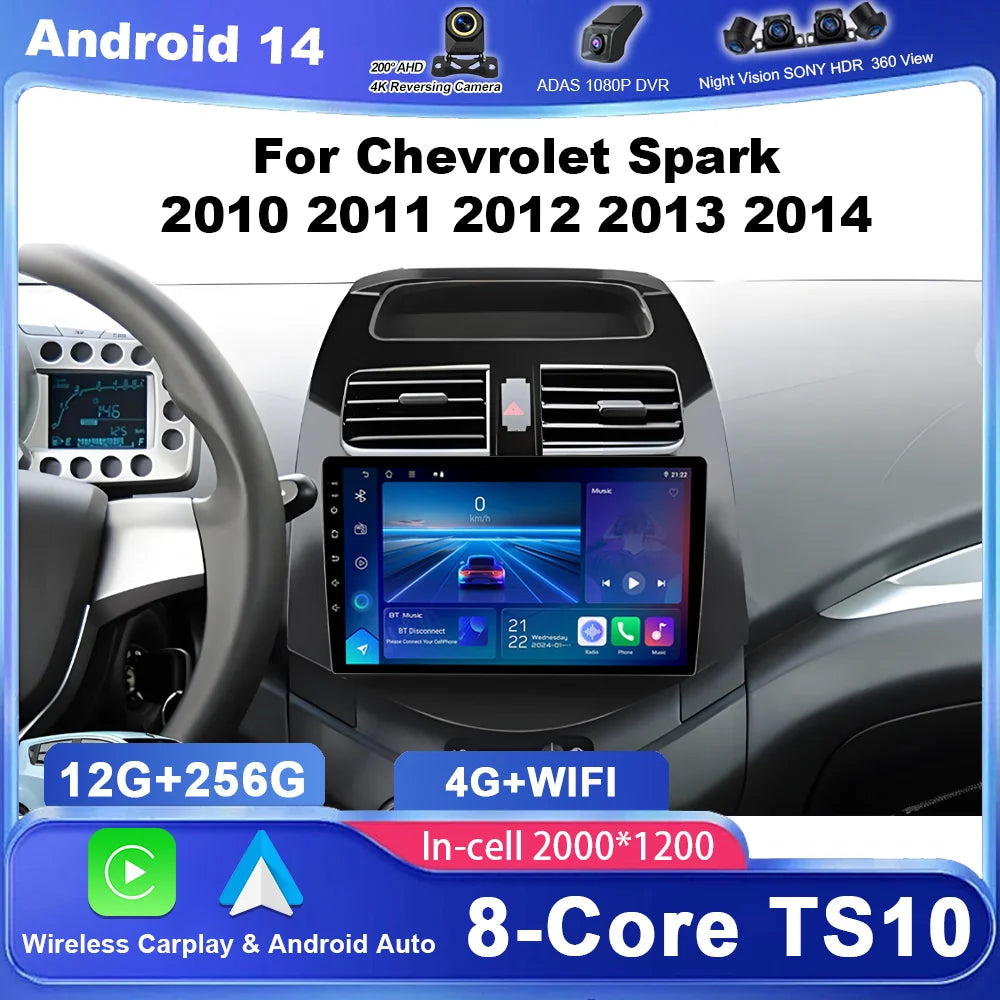 Android Car DVD Radio Stereo For Chevrolet Spark 2010 2011 2012 2013 2014 Auto Multimidia