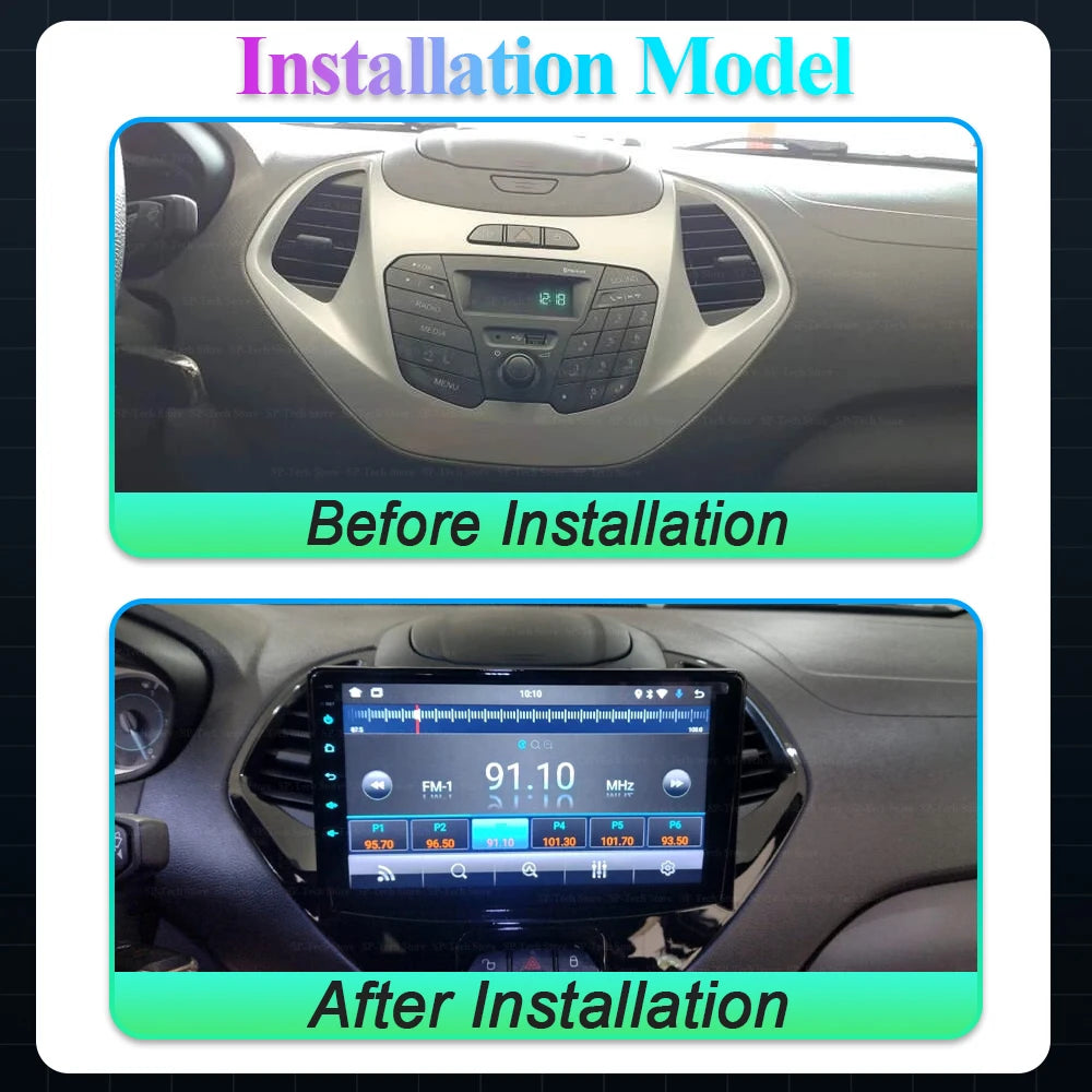 Android 16 For Ford Figo Ka 2015 2016 2017 2018 2019 Car Radio 2din Navigation Multimedia  | AUTOKITSHOP