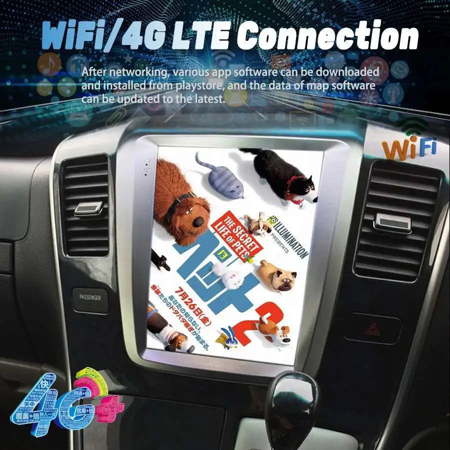 256GB Car Radio Screen For Toyota Alphard Android 14 hybrid AH10 2005 2004 GPS Multimedia