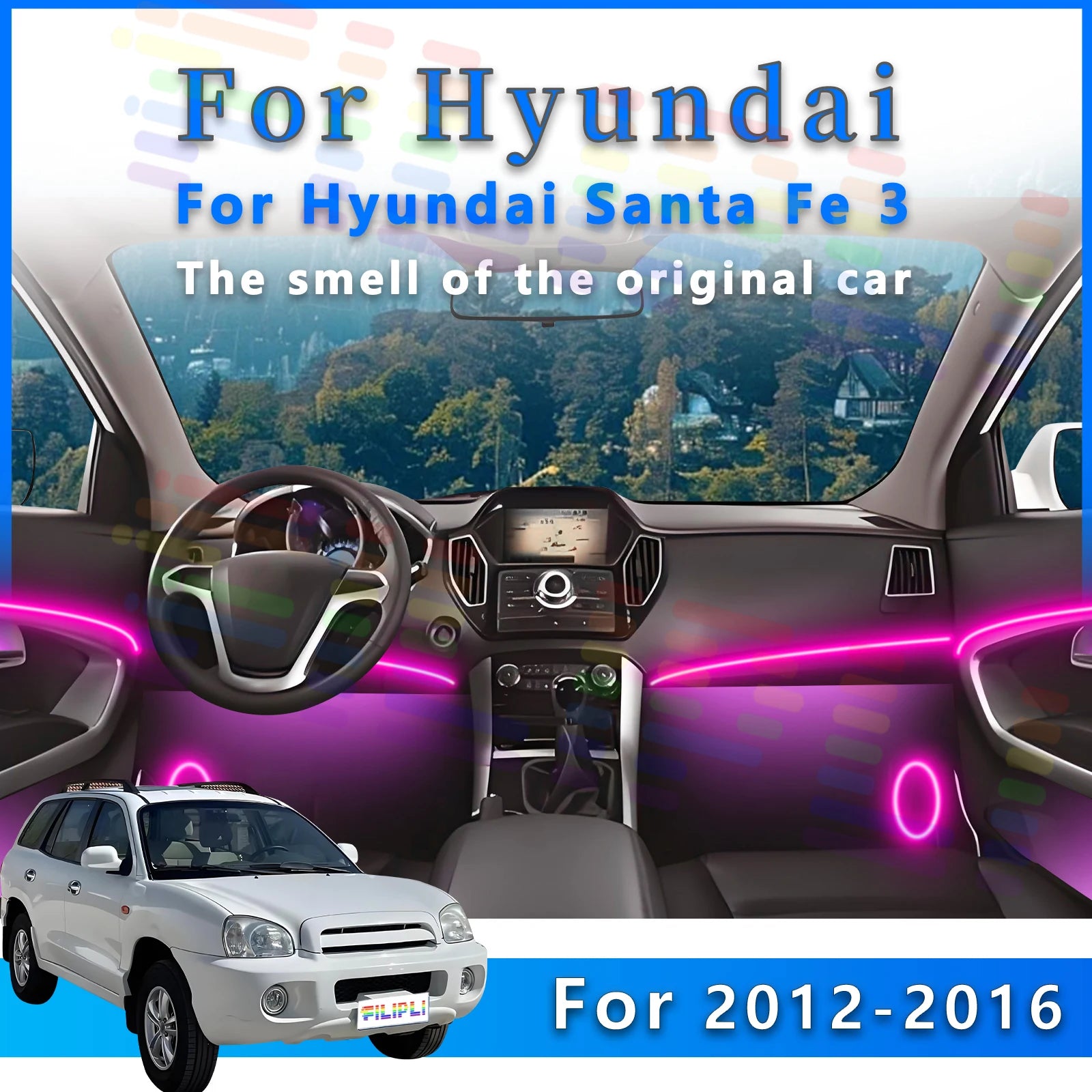 RGB - Ambient Light - for Hyundai 2014-2016 - App Control - Car Interior Lighting | AUTOKITSHOP