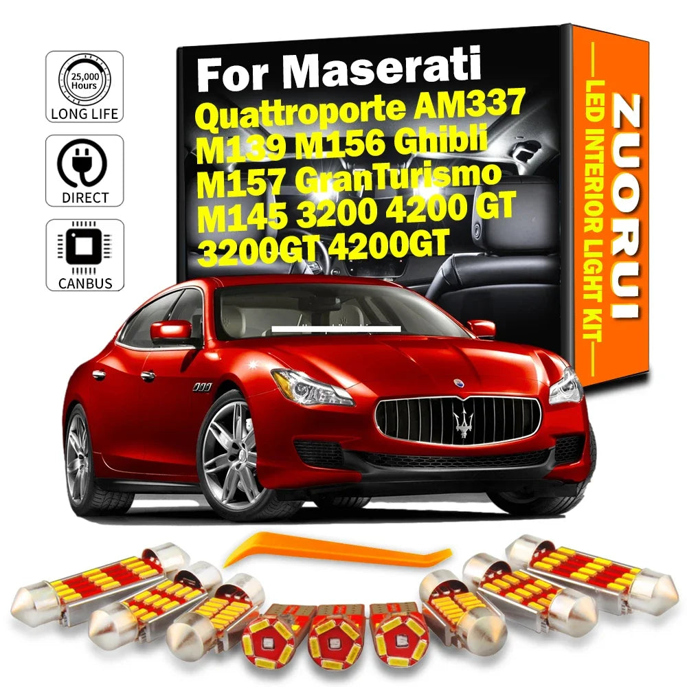 LED Interior Light Kit for Maserati Quattroporte AM337 M139 M156 GranTurismo M145 - Canbus Error-Free Bulbs | AUTOKIT...