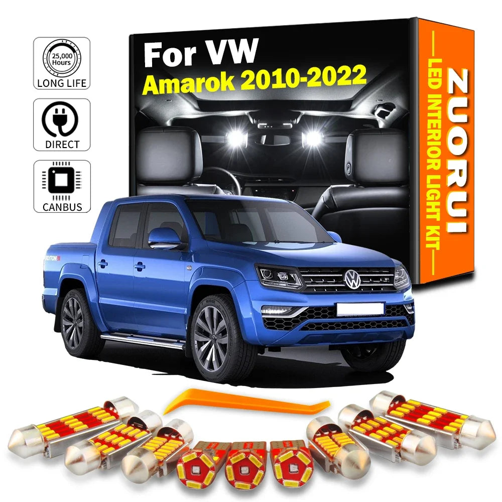 8-Piece LED Interior Light Kit for VW Volkswagen Amarok 2010- 2017 - Canbus Dome Map Door Trunk Bulbs | AUTOKITSHOP