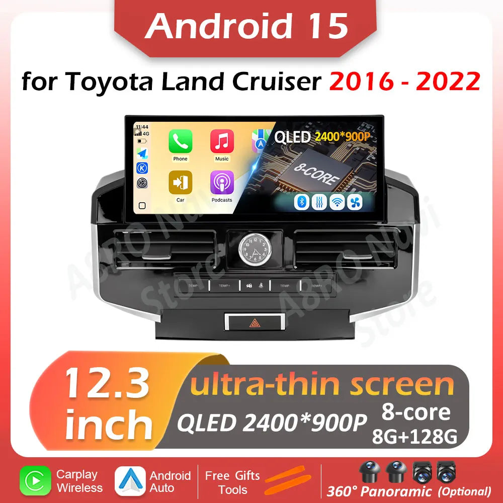 Car Audio Multimedia Player for Toyota Land Cruiser 2016 - 2022 Android 15 Wireless Carpla | AUTOKITSHOP