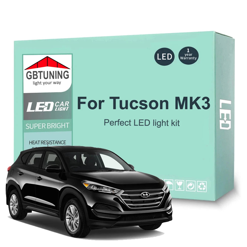 13-Piece LED Interior Light Kit for Hyundai Tucson - Canbus Error-Free Bulbs | AUTOKITSHOP