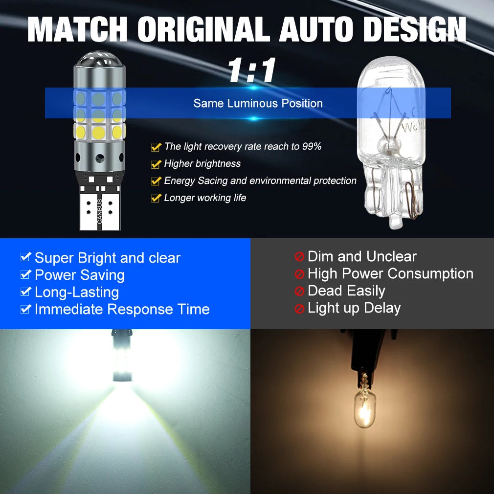 LED Interior Light Kit for W5W T10 - Canbus Error-Free Interior Bulbs
