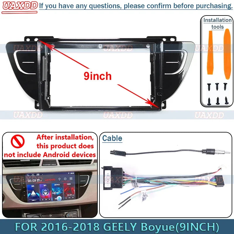 FOR 2016-2018 GEELY Boyue 9INCH Radio Android Stereo Frame Panel Fascia MP5 Audio Multimed