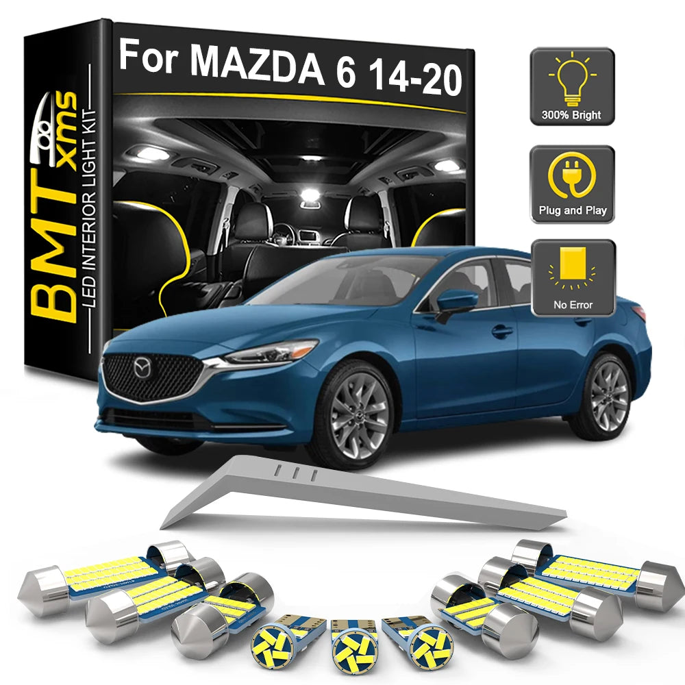 13-Piece LED Interior Light Kit for Mazda 6 GJ GL Sedan - Canbus Error-Free Bulbs | AUTOKITSHOP