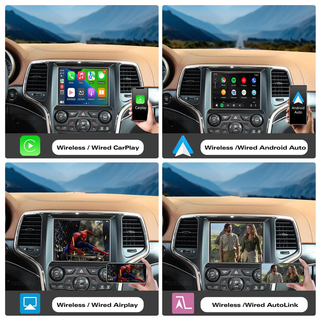 Wireless CarPlay Android Auto for Chrysler 300C Dodge Challenger Jeep 2014-2019 with OEM C | AUTOKITSHOP
