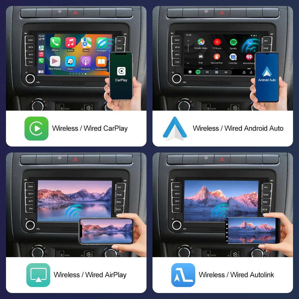 7" Linux Touch Screen For Volkswagen/Seat/Skoda/Passat/Golf/Polo Wireless CarPlay Android