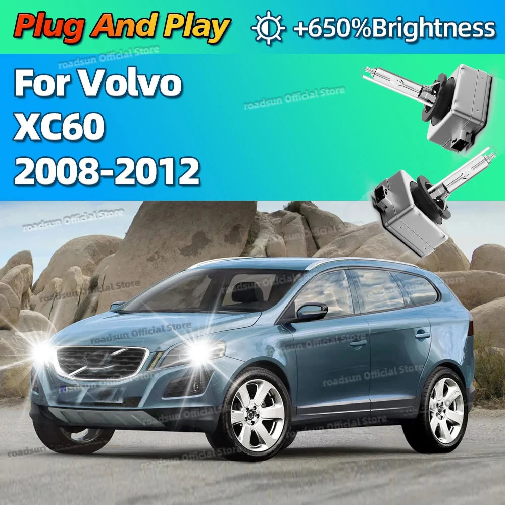 Xenon 35W 6000K White Car HID Headlight Replace Light Bulbs For Volvo XC60 2008 2009 2010