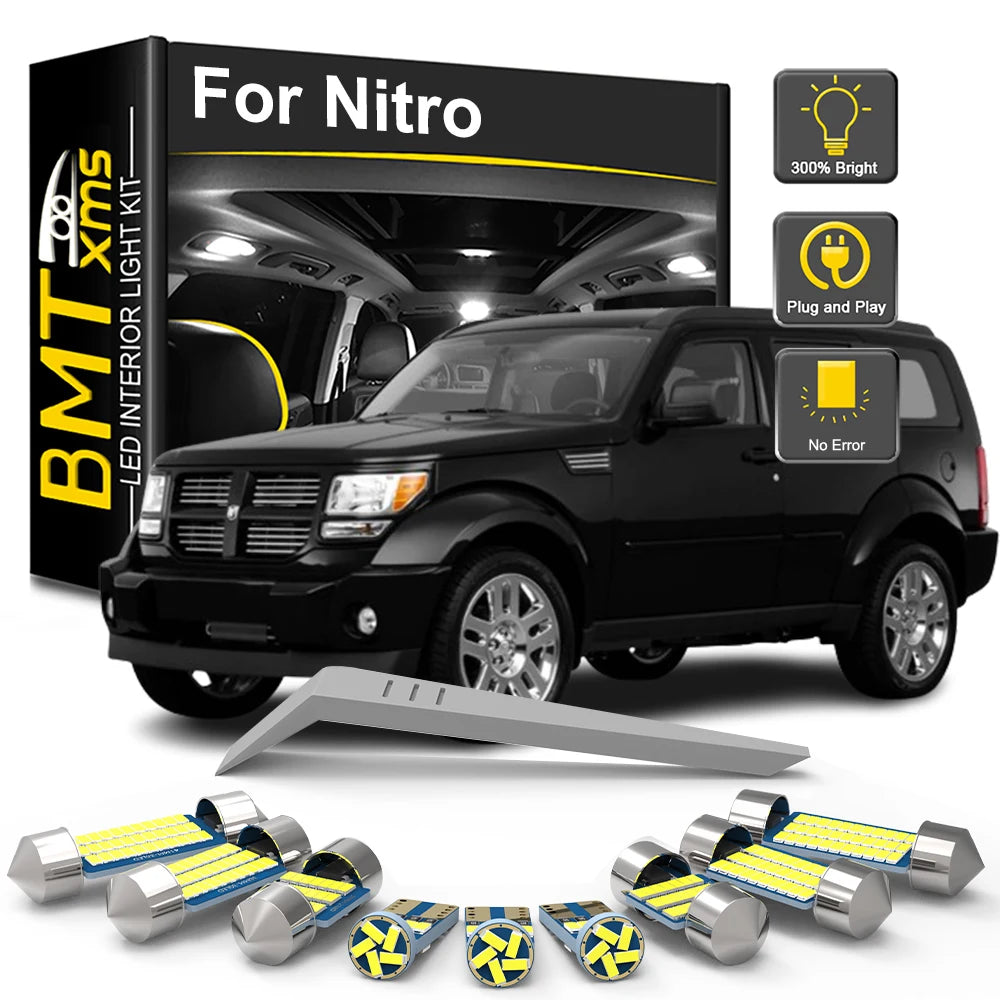 10-Piece LED Interior Light Kit for Dodge Nitro - Canbus Error-Free Bulbs | AUTOKITSHOP