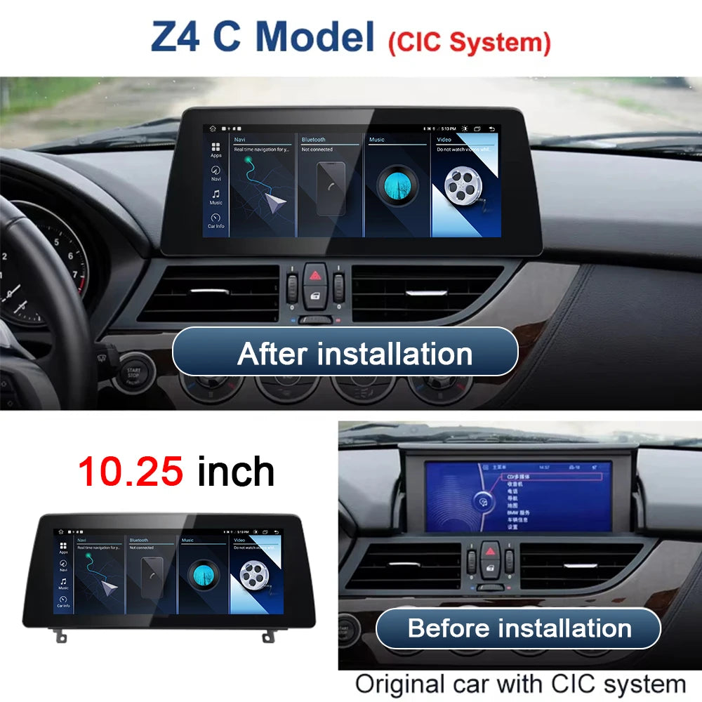 10.25INCH Android 14 Car Multimedia Player For BMW Z4 E85 E86 E89 2002-2017 Stereo Radio W