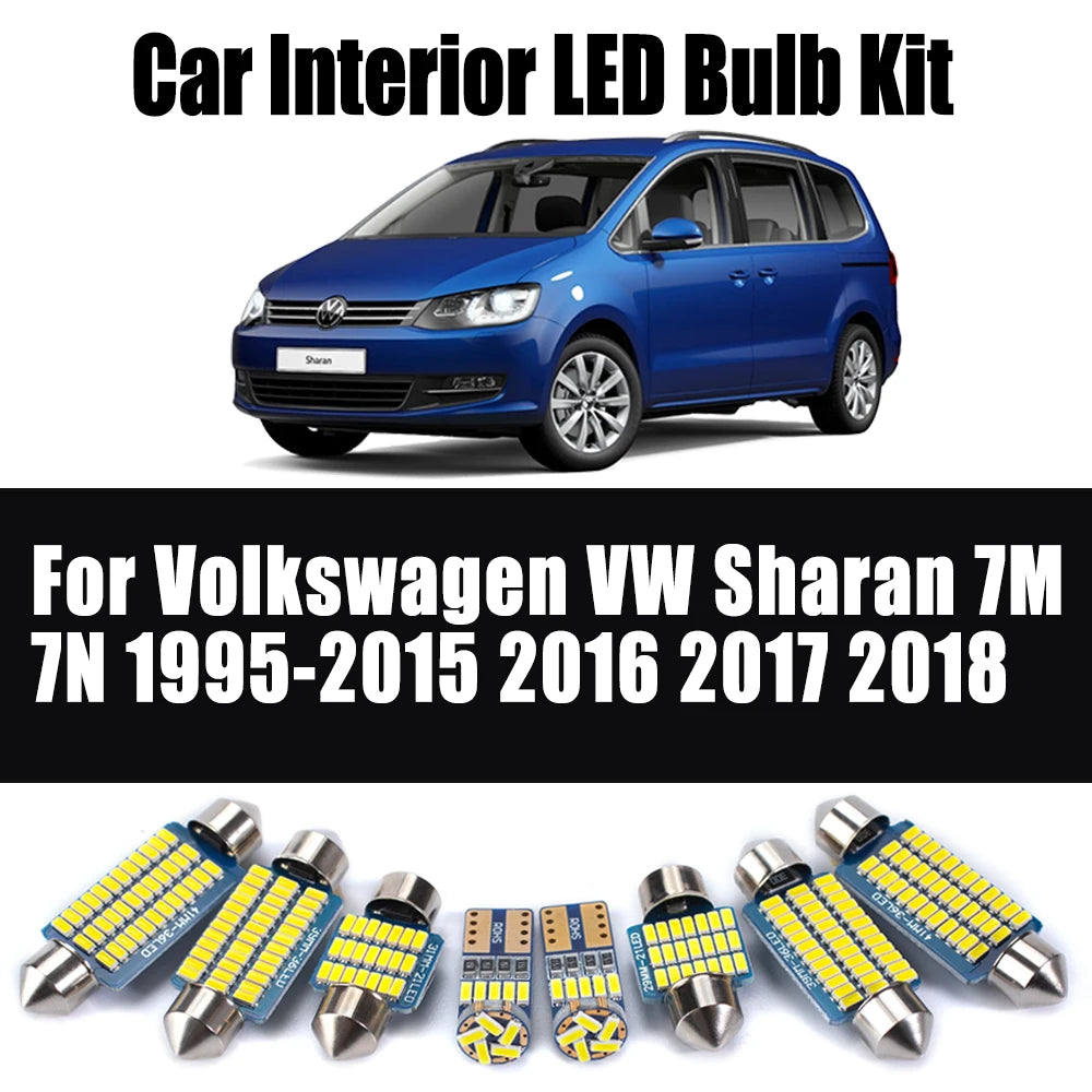 LED Interior Light Kit for Volkswagen VW Sharan 7M 7N 1995- 2016 - Canbus Dome Map Door Trunk Bulbs | AUTOKITSHOP