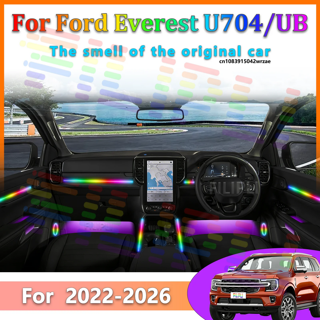 64 RGB - Neon Strip - for Ford U704 - App Control - Car Interior Lighting | AUTOKITSHOP