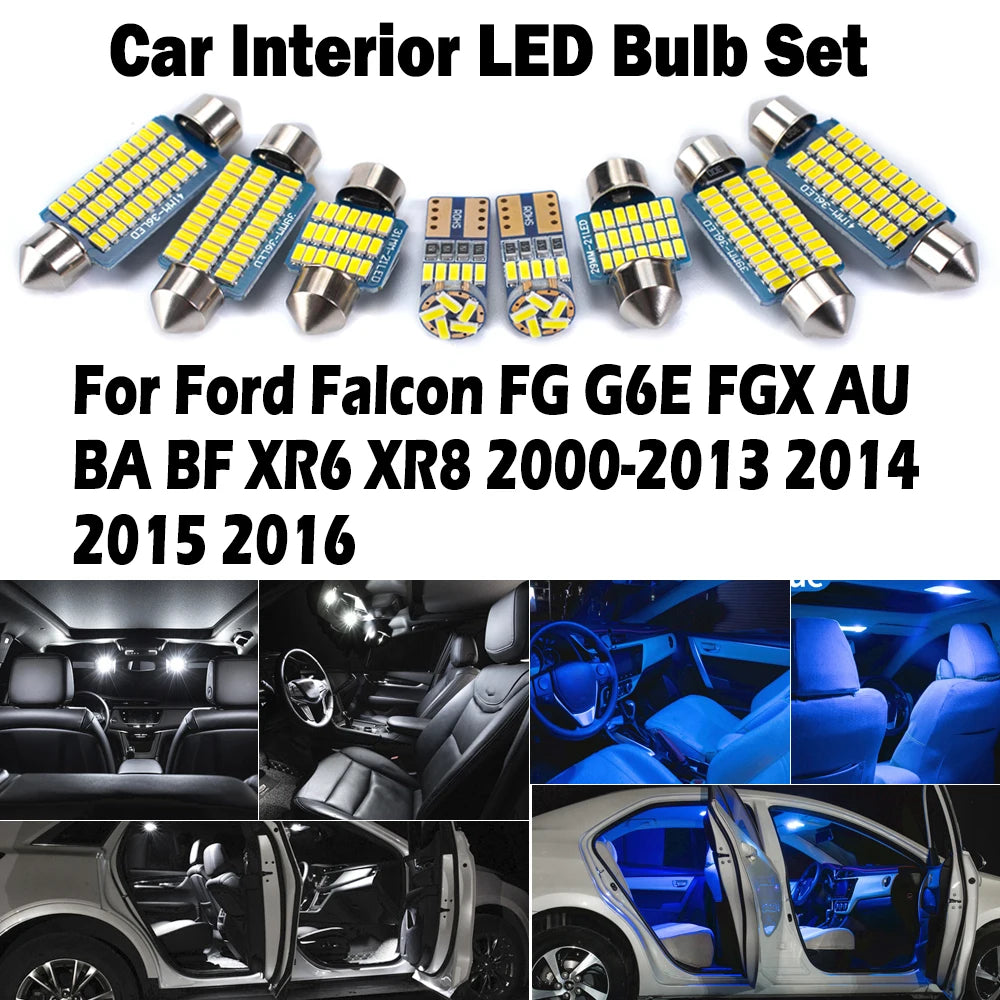 LED Interior Light Kit for Ford Falcon FG G6E FGX AU BA BF XR6 XR8 2000-2013 - Canbus Dome Map Door Trunk Bulbs | AUT...