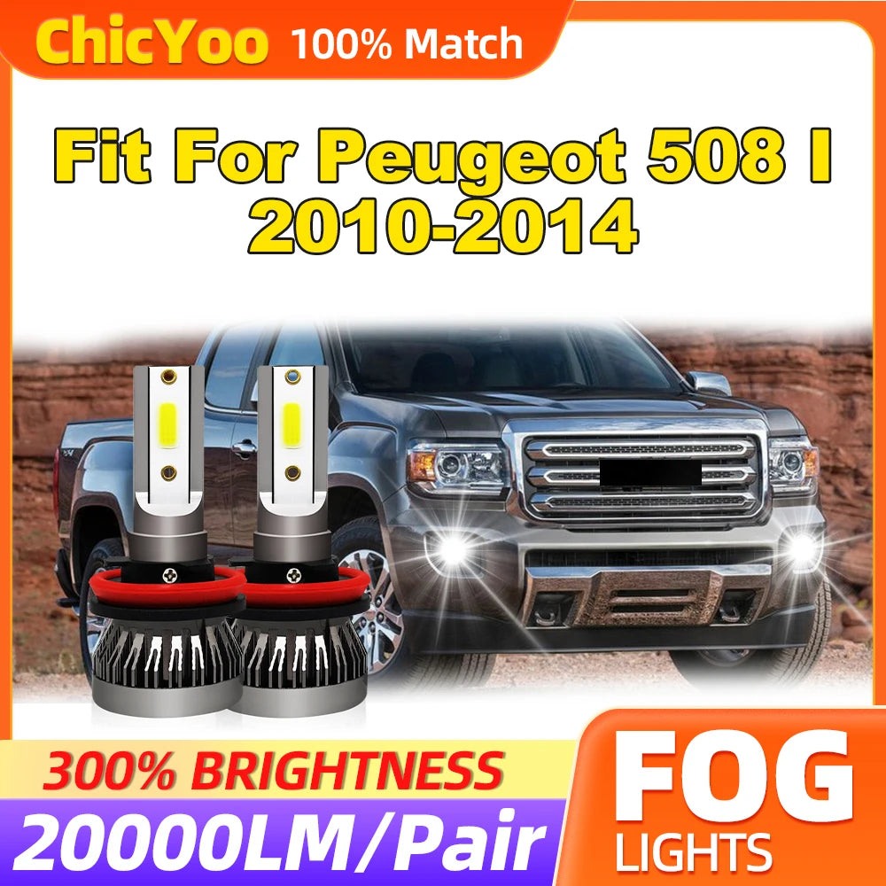 Fit For Peugeot 508 I 2010 2011 2012 2013 2014 60W H8 H9 H11 LED Fog Lamps 20000LM Fog Lig