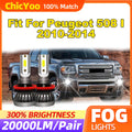 Fit For Peugeot 508 I 2010 2011 2012 2013 2014 60W H8 H9 H11 LED Fog Lamps 20000LM Fog Lig
