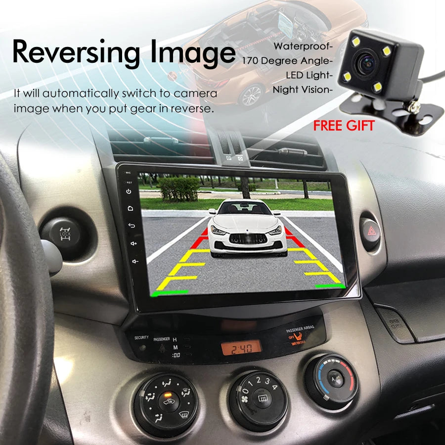 8GB+128GB GPS Navigation Android 14 AI Voice Car Radio Stereo For Toyota RAV4 Rav 4 2006-2