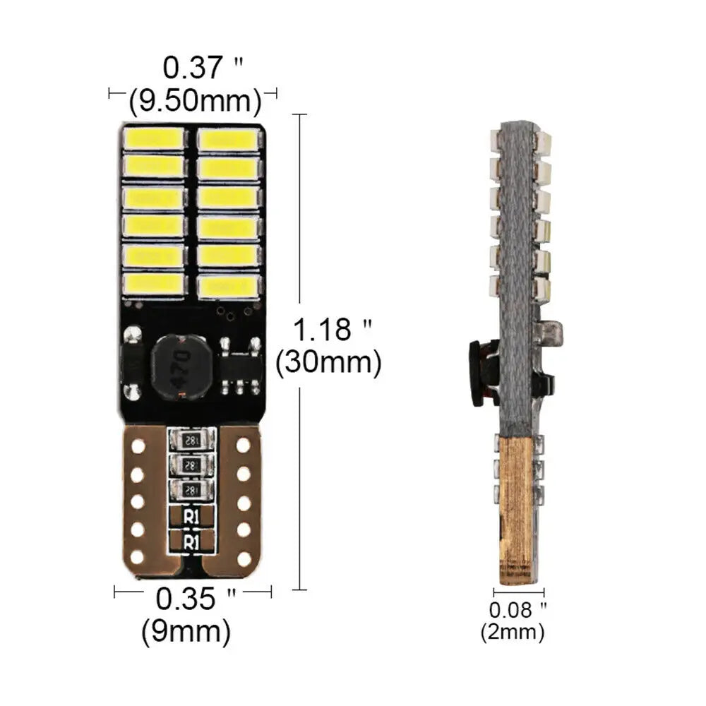 T10 24smd Canbus Car LED Light Bulb 3014 12V Super Bright Clearance Bulb Lamp White Yellow