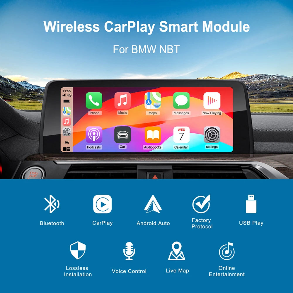 Wireless Apple CarPlay Android Auto Intelligent Decoder Box For BMW 1 2 3 4 5 6 7 Series X | AUTOKITSHOP